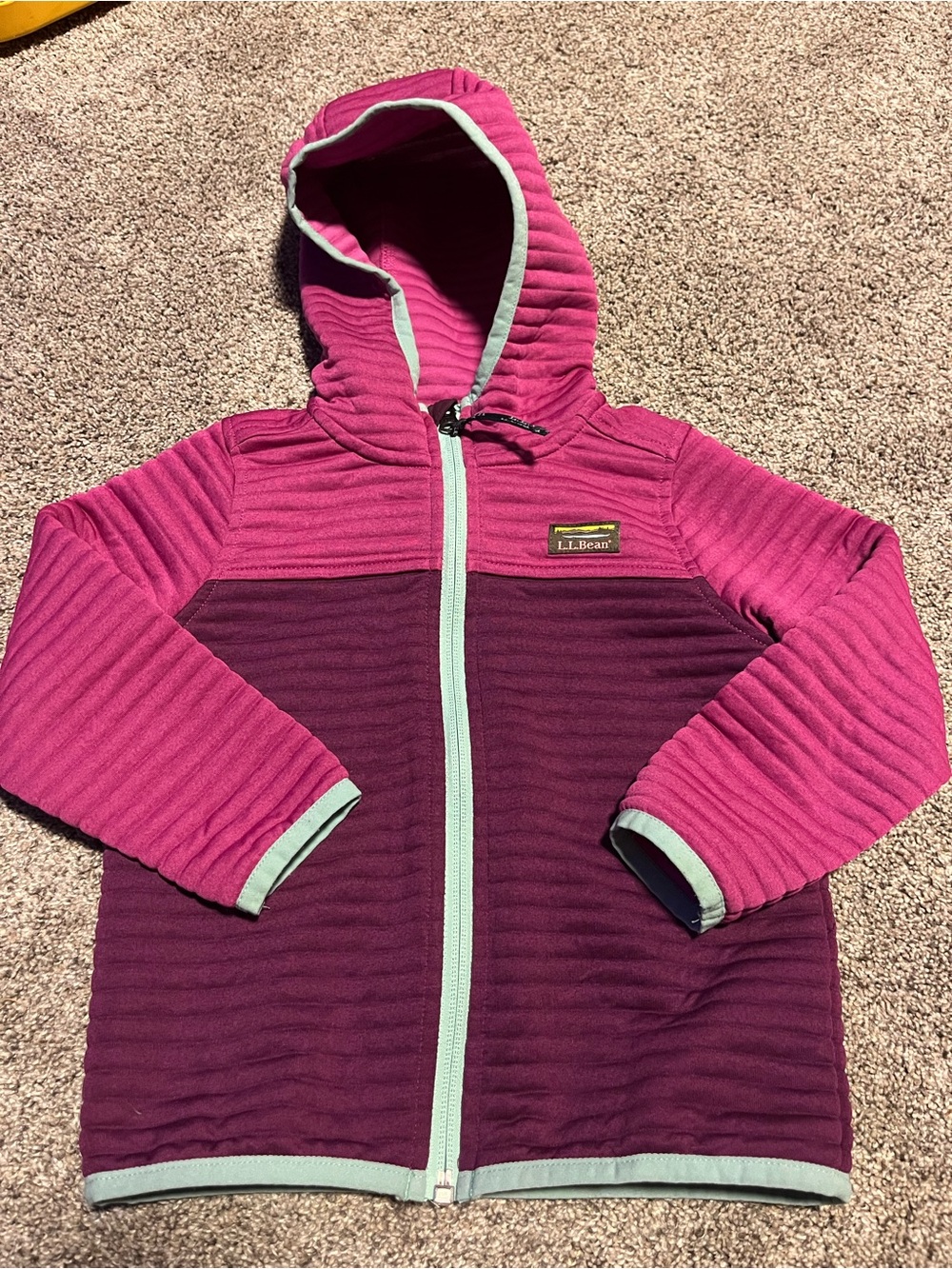 3t ll bean color block hoodie euc